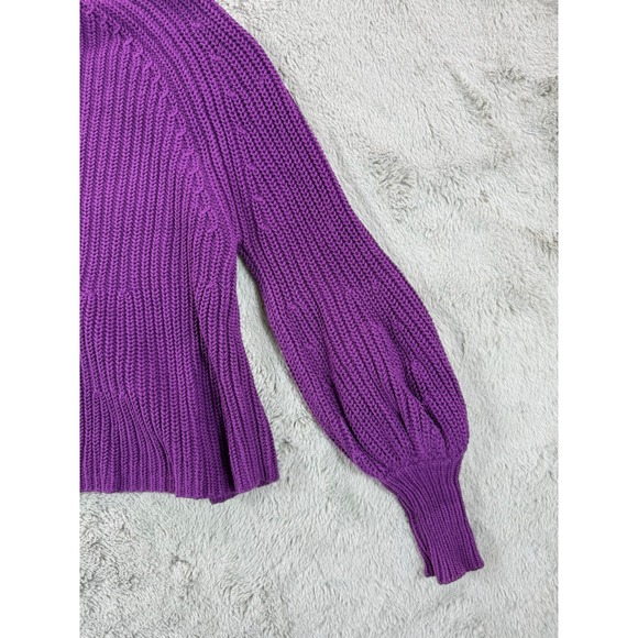 APIECE APART Purple Mock Neck Balloon Sleeve Knit Sweater Cashmere Blend XS $395 - Picture 3 of 10